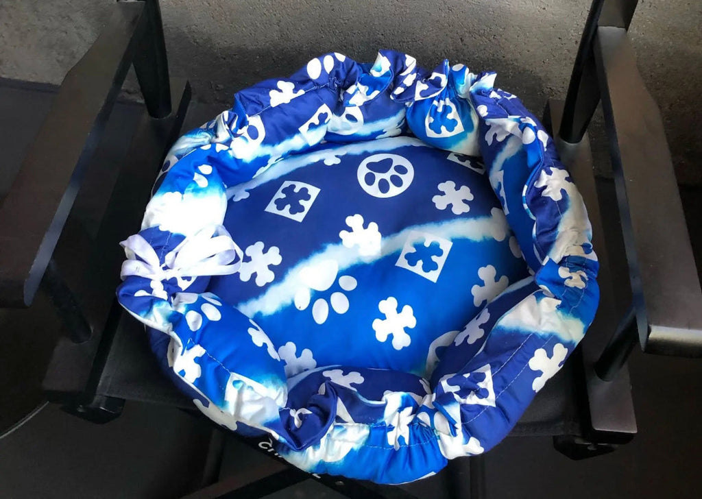 Plush Blue Pet Bed