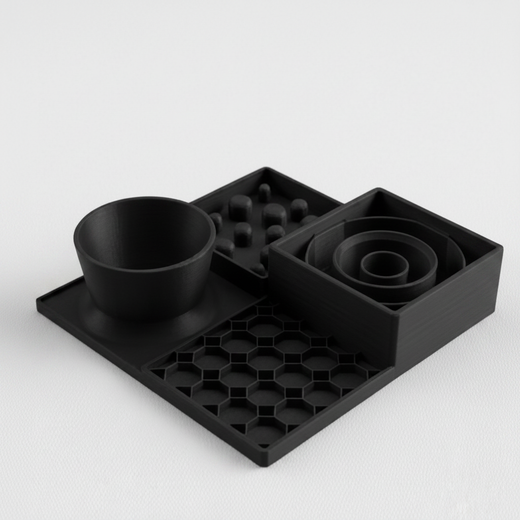 Dining Station™ for Cats & Small Dogs | Slow Feeder, Lick Mat & Water Bowl