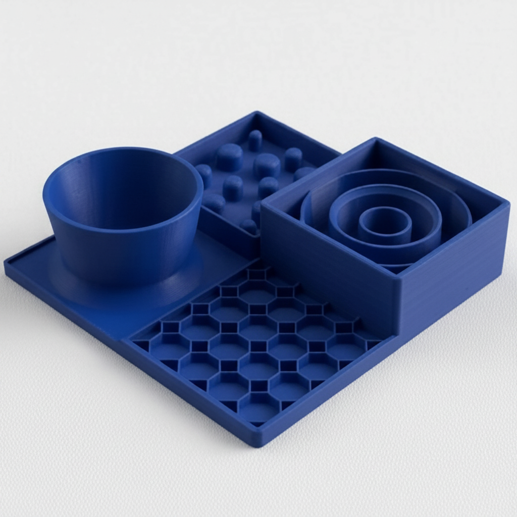 Dining Station™ for Cats & Small Dogs | Slow Feeder, Lick Mat & Water Bowl
