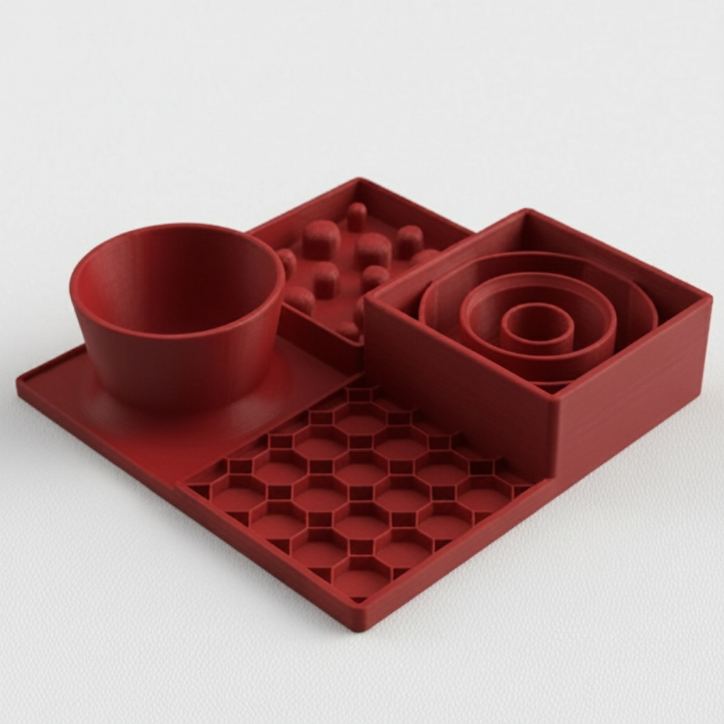 Dining Station™ for Cats & Small Dogs | Slow Feeder, Lick Mat & Water Bowl
