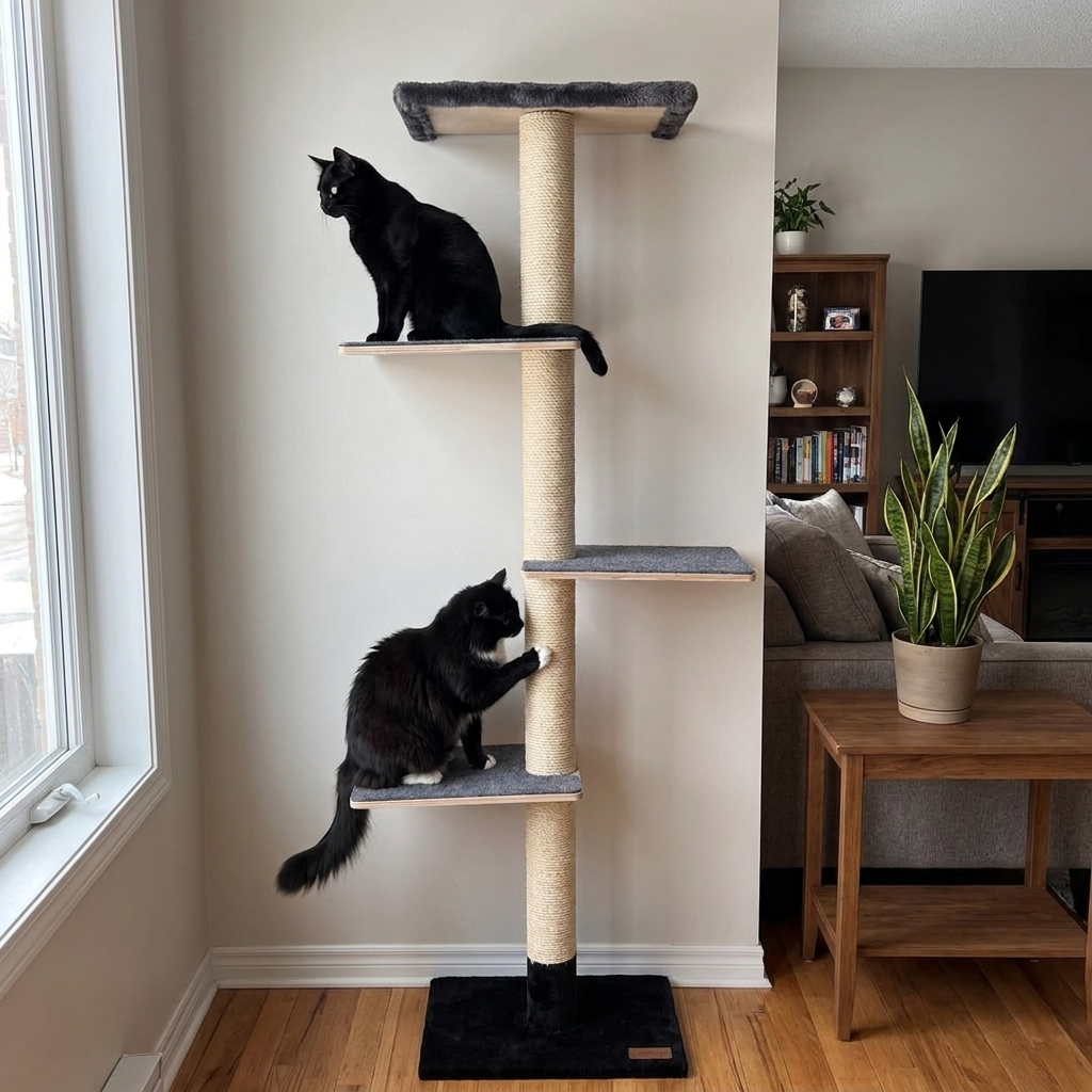 72-Inch Wall-Mounted Cat Tower