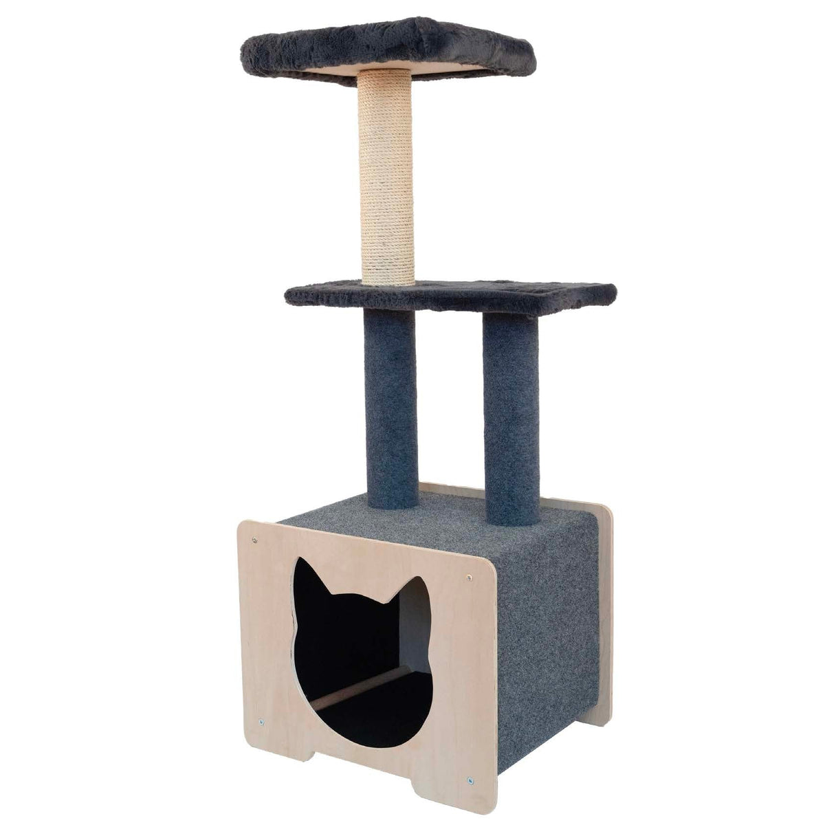 Hut Hideout - Deluxe 3-Level Cat Tree