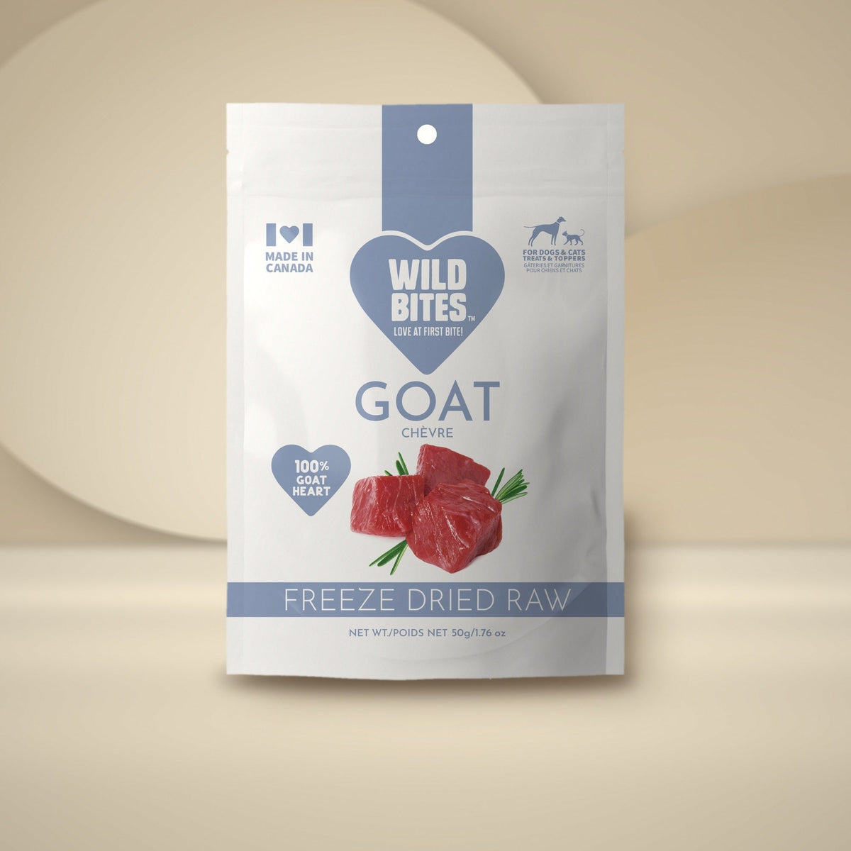 Wild Bites freeze-dried goat heart treats