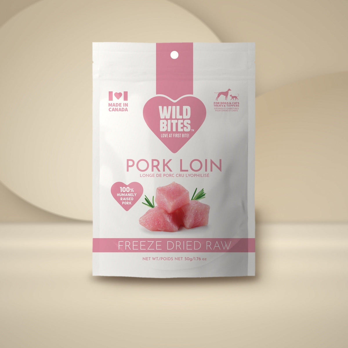Wild Bites freeze-dried pork loin treats