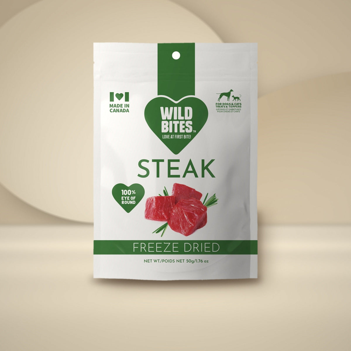 Wild Bites freeze-dried steak treats