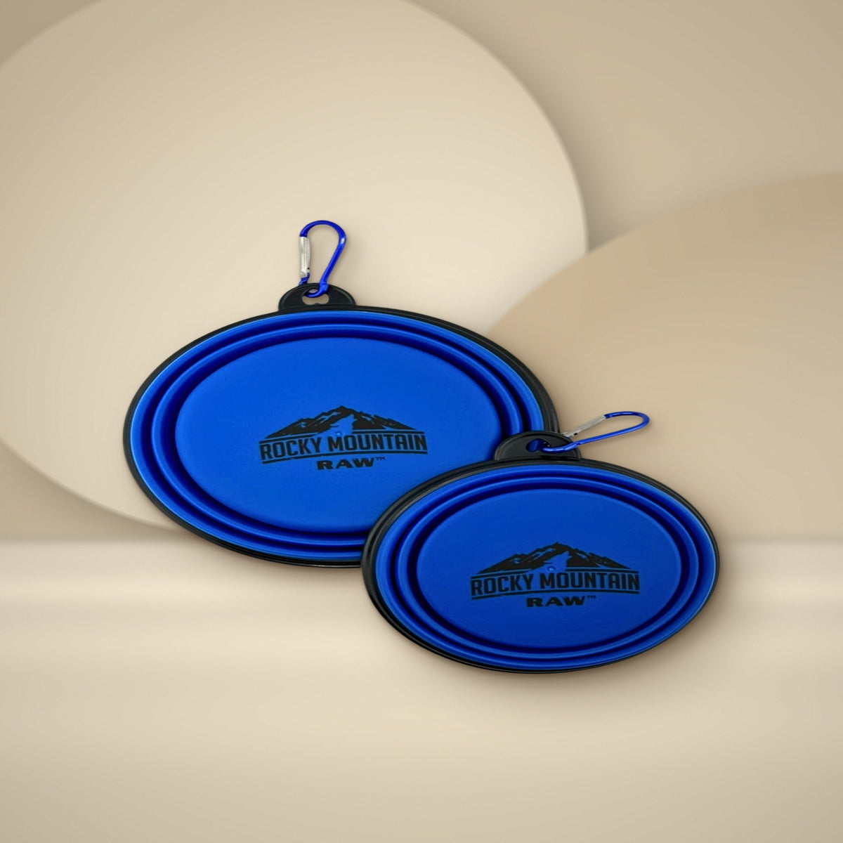 BLUE foldable dog bowl set